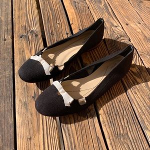 Kate Spade Black Canvas Flats Size 10